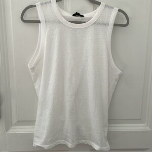 NWT J. Crew L White Tank Top With Wrap Back